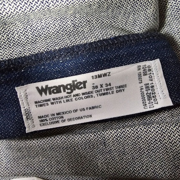 WRANGLER Cowboy Cut Jeans 38X34 Mens Rigid Indigo Bootcut Pro Rodeo Original Fit - Picture 6 of 12
